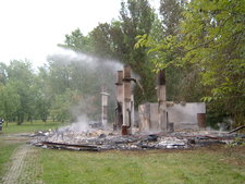 Požár skautského domova.